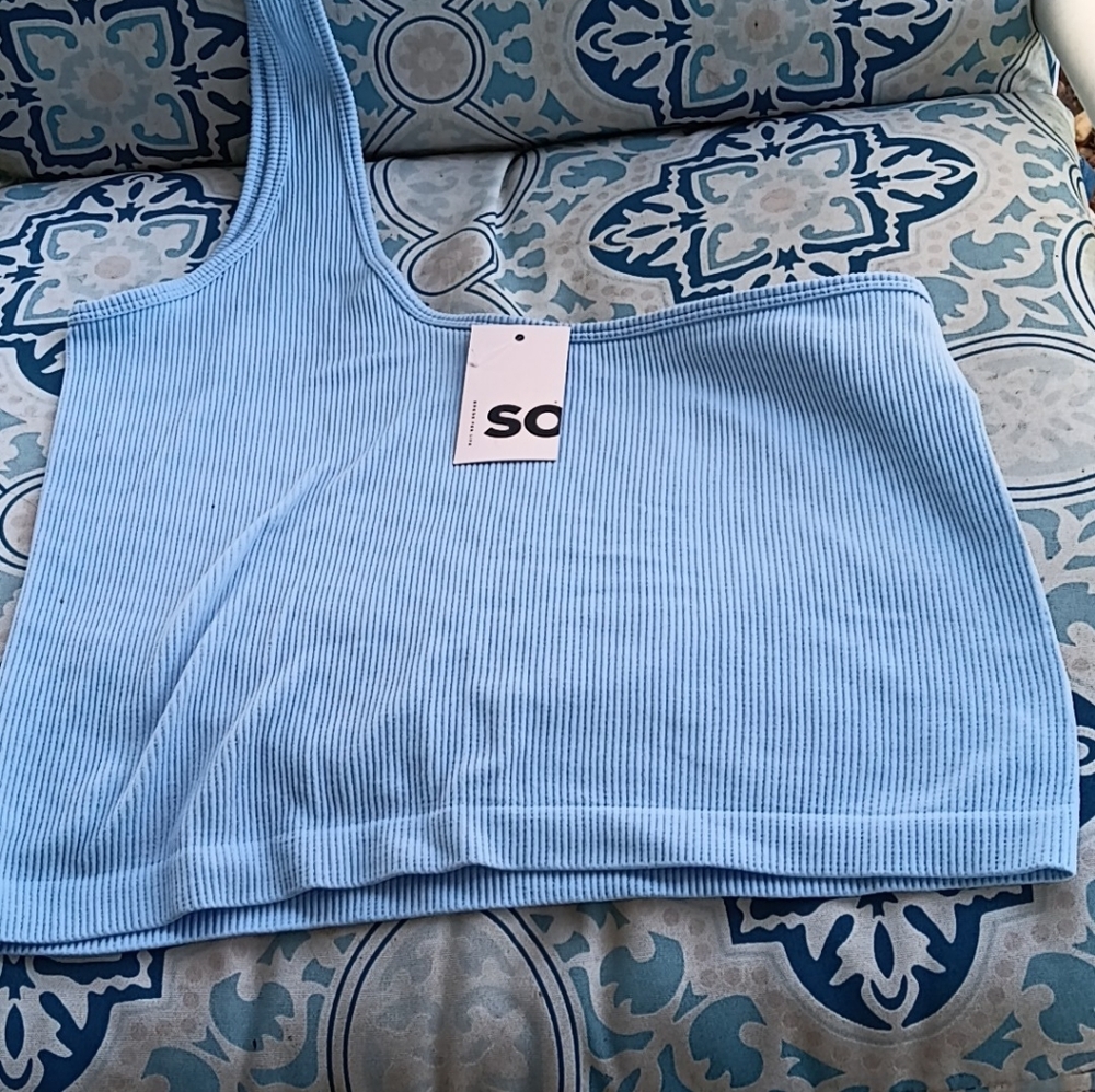 NWT Baby blue crop top